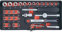 Sada nástrčných kľúčov ráčnou1/4" Toolcraft, 36 ks 826363