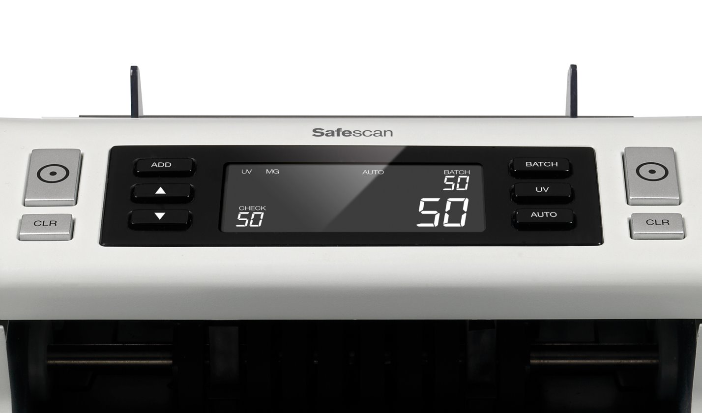 SAFESCAN 2250 automatická počítačka bankovek s možností ověřování ochranných prvků.