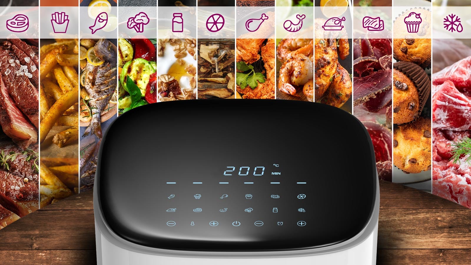 Salente AirFit, horkovzdušná fritéza 4v1, bílá