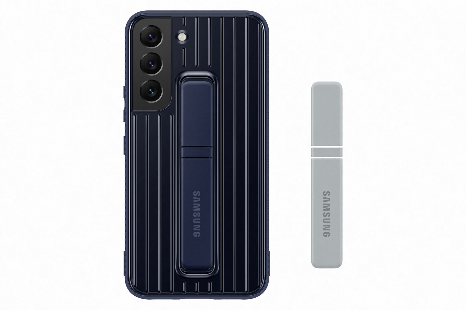 Samsung tvrzený ochranný zadní kryt se stojánkem EF-RS901C pro Galaxy S22 modrý