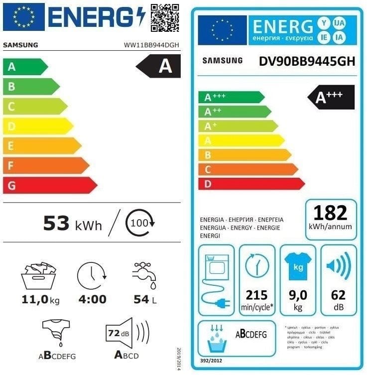 Samsung WW11BB944DGHS7 + DV90BB9445GHS7 (set pračky a sušičky)