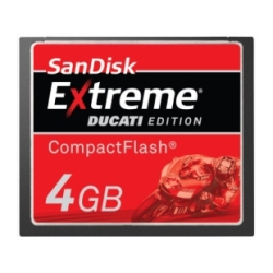 SanDisk CompactFlash EXTREME DUCATI 4GB, rychlost 45MB/s + Rescue