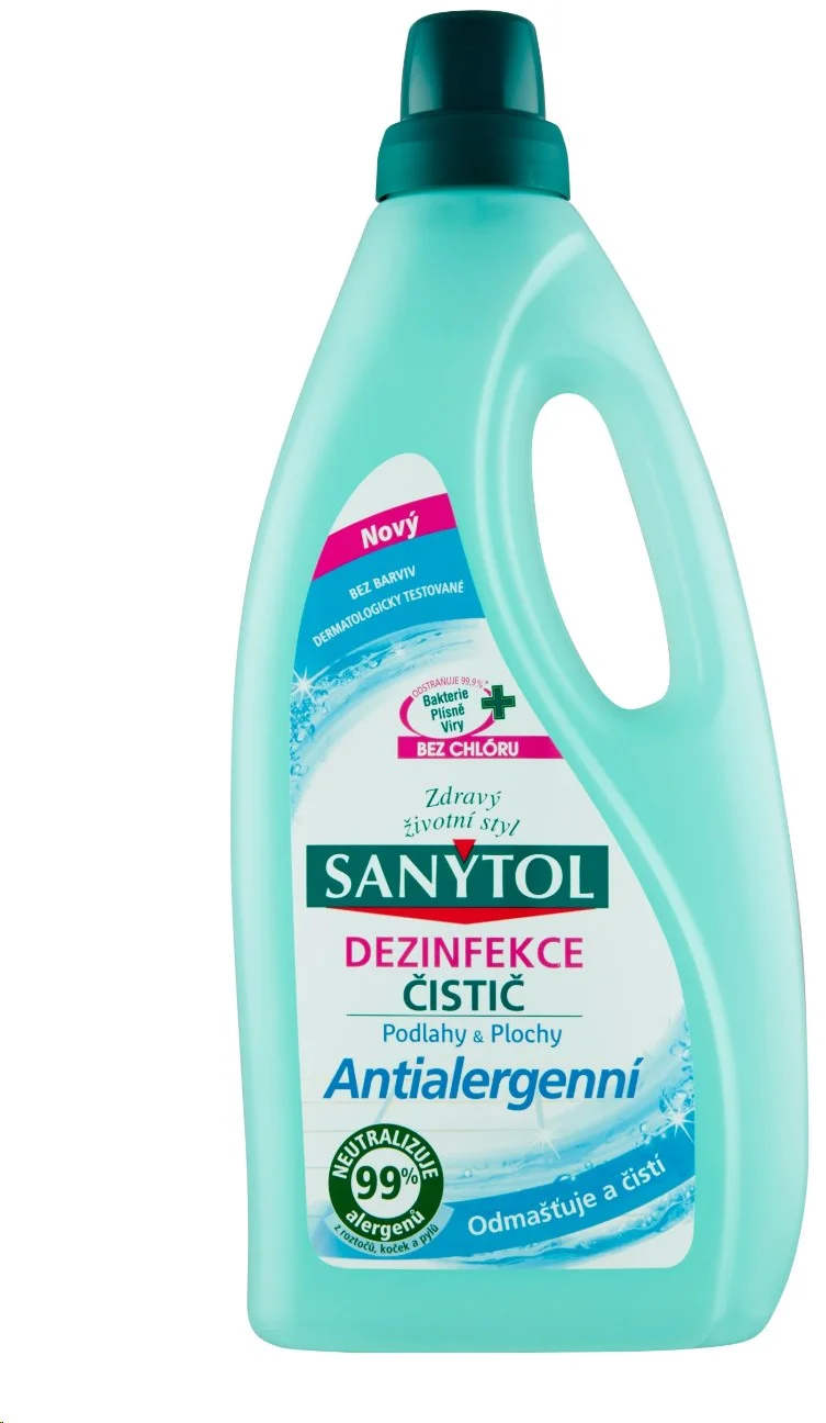 Sanytol dezinfekčný čistiaci prostriedok na podlahy a povrchy antialergický 1l