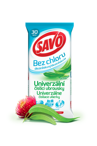Savo Bez chloru Univerzální čisticí ubrousky Eukalyptus, 30 ks