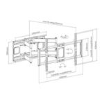 SBOX nástěnný držák 43"-100", naklápěcí a otočný, nosnost až 120 kg, černá (PLB-7486)