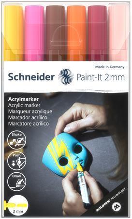 SCHNEIDER Akrylové popisovače "Paint-It 310", sada 6 barev, 2 mm