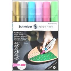 SCHNEIDER Akrylové popisovače "Paint-It 320", sada 6 barev, 4 mm
