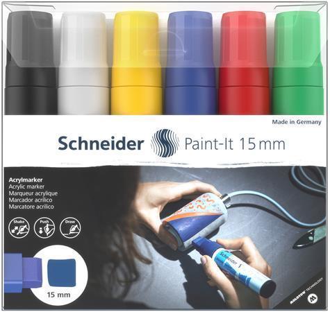 SCHNEIDER Akrylový popisovač "Paint-It 330", sada 6 barev, 15 mm
