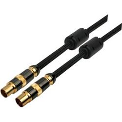 SENCOR Anténní koaxiální kabel, 9,5 mm konektor/M - 9,5mm zásuvka/F,plně stíněný,3C-2V koax,pozlacený 24K, délka 7,5m