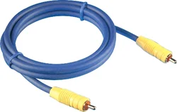 SENCOR Cinch/RCA konektor - Cinch/RCA konektor, pozlacený, modrý kabel průměr 6mm, délka 1,5 m