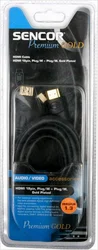 Sencor HDMI 19pin, konektor/M - konektor/M, pozlacený, délka 2,5 m