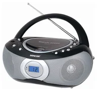 SENCOR Přenosný radiomagnetofon s CD SPT 221 B černý, CD-R/ RW, program. přehrávání (20 skladeb), LCD, FM