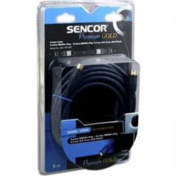 SENCOR S-video/MiniDin 4-pin. konektor - S-video/MiniDin 4-pin. konektor, pozlacený, modrý kabel, délka 5 m
