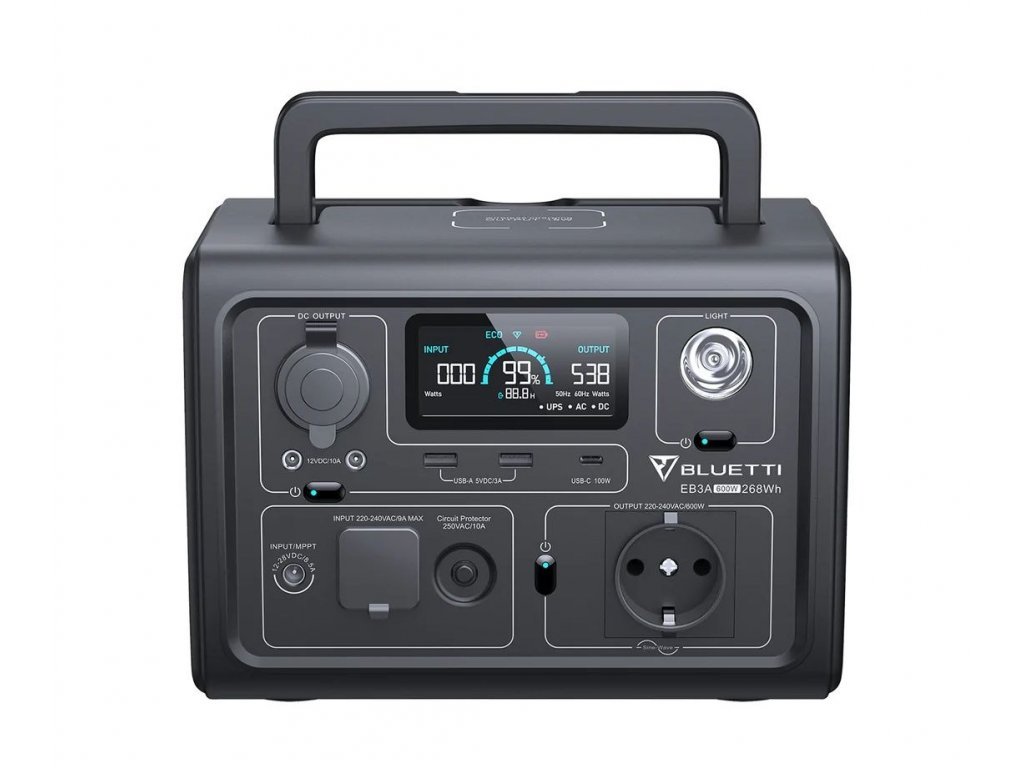 Set bateriový generátor BLUETTI EB3A a solární panel Viking L90