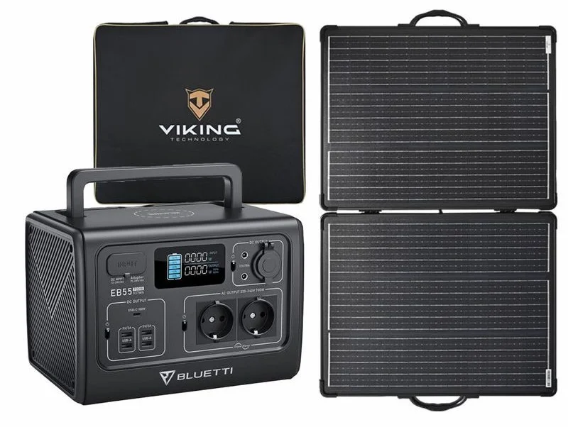 Set bateriový generátor BLUETTI EB55 a solární panel Viking LVP120