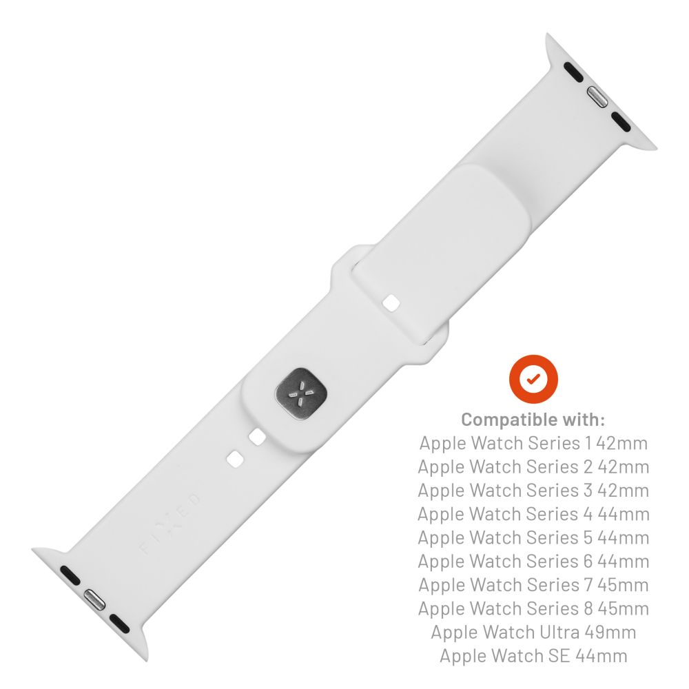 Set silikonových řemínků FIXED Silicone Sporty Strap pro Apple Watch 42/44/45/46mm, bílý