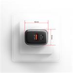 Sieťová nabíjačka AXAGON ACU-PQ67D GaN 67 W, USB-A + USB-C, PD3.0/PPS/QC4+/SFC2.0/Apple, LCD displej