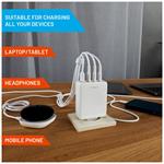Sieťová nabíjačka FIXED GaN s výstupom 3xUSB-C a USB, podpora PD 3.0, 100 W, biela