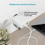 Sieťová rýchlonabíjačka Epico UltraBoost GaN 140W EA140 - biela