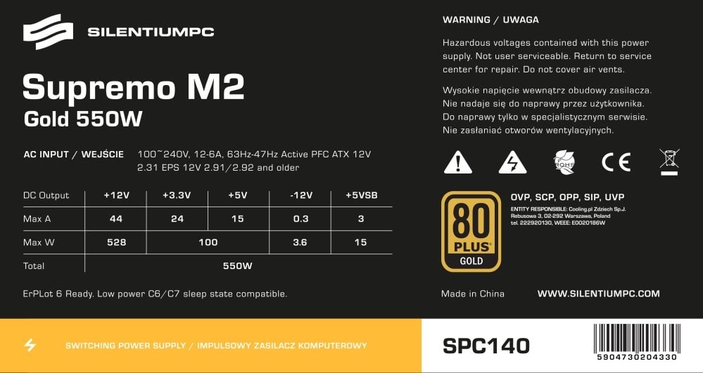 SilentiumPC Supremo M2 Gold 550W V2