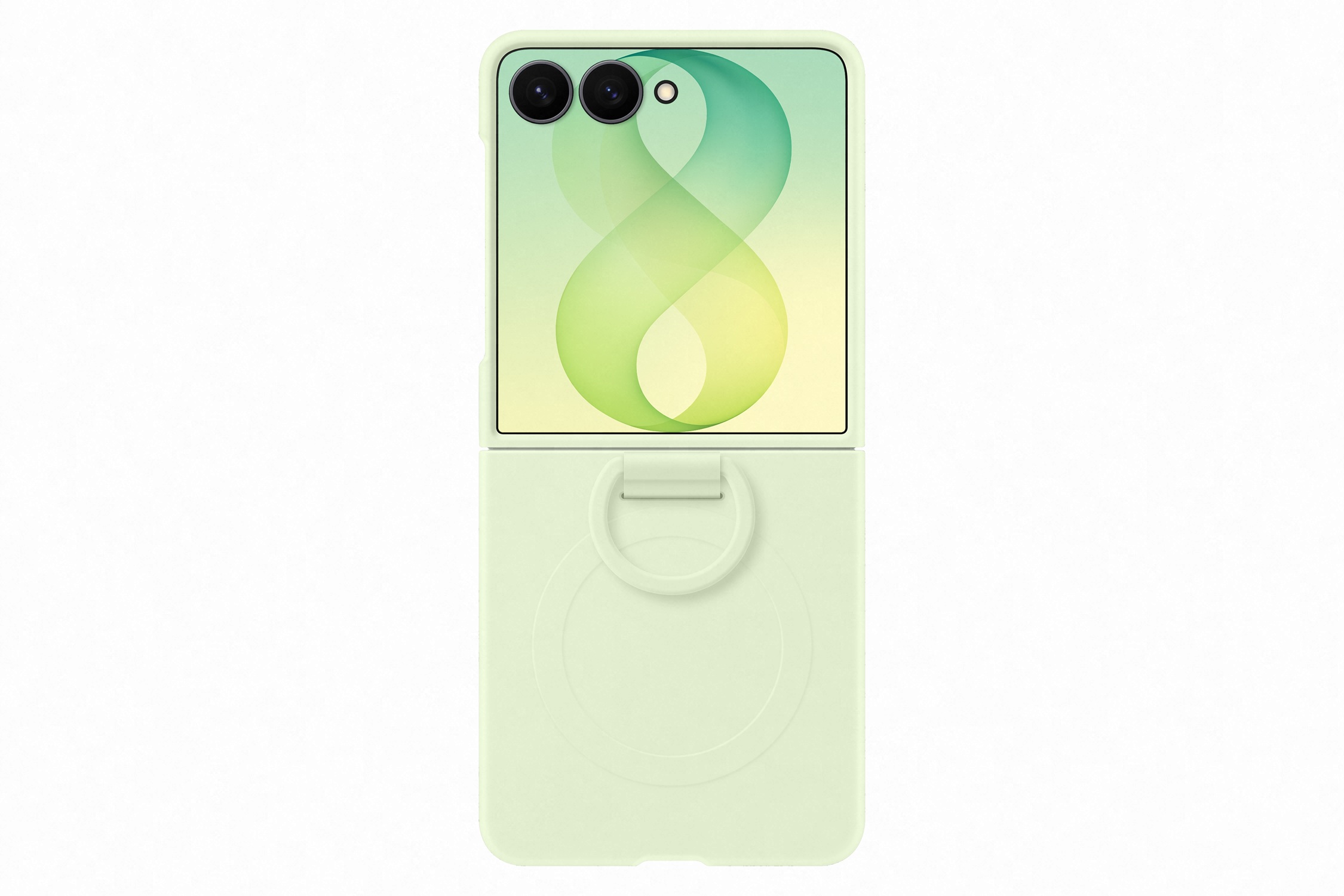 Silikónové magnetické puzdro Samsung s držiakom na prst pre Galaxy Z Flip8, mentolová farba