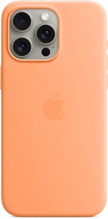 Silikónové puzdro Apple iPhone 15 Pro Max s MagSafe - Oranžový sorbet