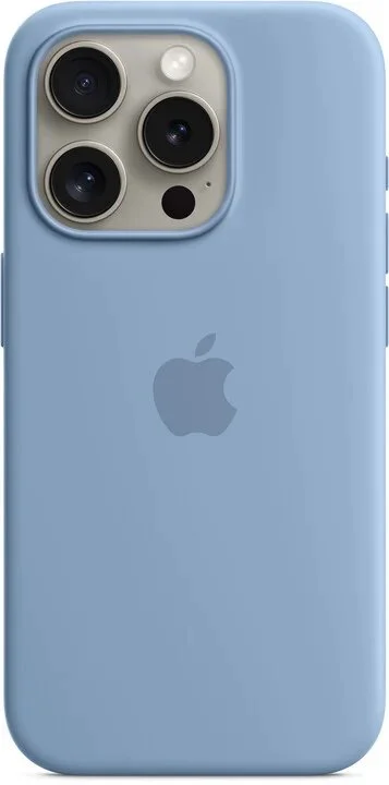 Silikónové puzdro Apple iPhone 15 Pro s MagSafe - Zimná modrá