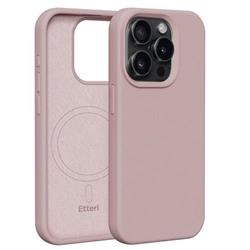 Silikónové TPU puzdro Etteri Mag pre iPhone 15 Pro svetlo ružové