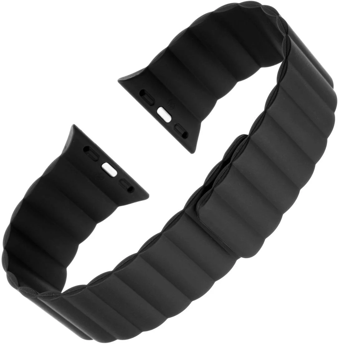 Silikónový remienok FIXED Magnetic Strap s magnetickým zapínaním pre Apple Watch 38 mm/40 mm, čierny FIXMST-436-BK