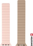 Silikónový remienok Swissten Magnetic pre Apple Watch 42/44/45/49 mm, ružová/cappuccino
