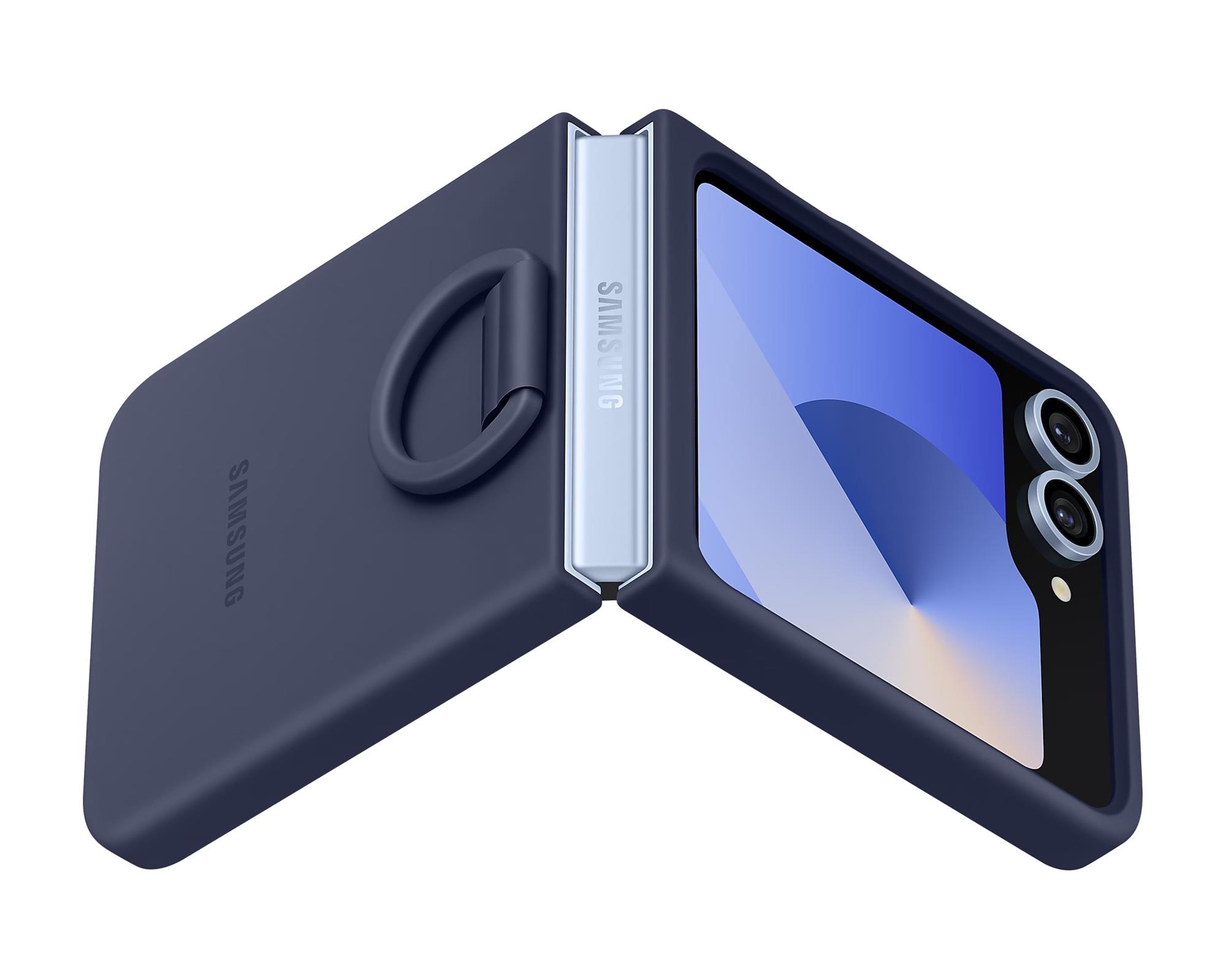 Silikónový zadný kryt Samsung pre Z Flip6 tmavomodrý