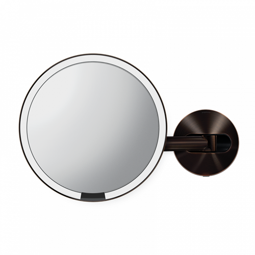 Simplehuman Kosmetické zrcátko na zeď Sensor, LED osvětlení, 5x, síťové, dark bronz ocel