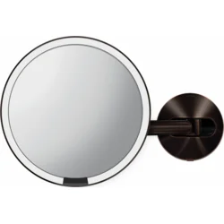 Simplehuman Kosmetické zrcátko na zeď Sensor, LED osvětlení, 5x, síťové, dark bronz ocel