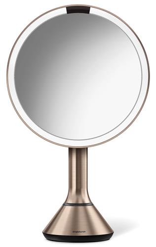 Simplehuman Kosmetické zrcátko Sensor Touch, DUAL LED osvětlení, 5x, dobíjecí, Rose Gold