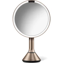 Simplehuman Kosmetické zrcátko Sensor Touch, DUAL LED osvětlení, 5x, dobíjecí, Rose Gold