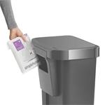 Simplehuman Pedal bin 45 l, vrecko na tašku, obdĺžnikový tvar, sivý plast / nerezová oceľ