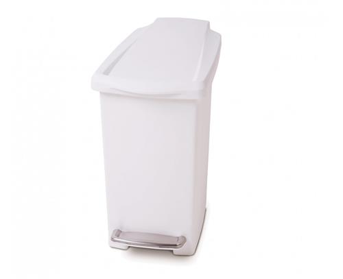 Simplehuman Pedálový odpadkový kôš 10 l, úzky, biely plast