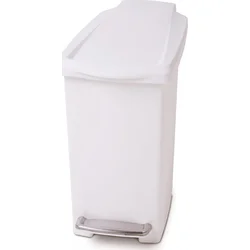 Simplehuman Pedálový odpadkový kôš 10 l, úzky, biely plast