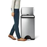 Simplehuman Pedálový odpadkový kôš 38 L, obdĺžnikový, matná oceľ