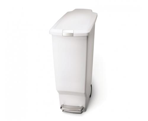 Simplehuman Pedálový odpadkový kôš 40 l, úzky, biely plast