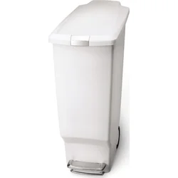 Simplehuman Pedálový odpadkový koš 40 l, úzký, bílý plast