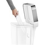 Simplehuman Pedálový odpadkový koš 45 l, kapsa na sáčky, obdélníkový, bílý plast / nerez