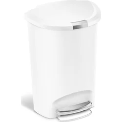 Simplehuman Pedálový odpadkový kôš 50 l, polkruhový, plastový, biely
