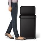 Simplehuman Pedálový odpadkový koš 55 l, matná černá ocel, kapsa na sáčky
