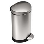 Simplehuman Pedálový odpadkový koš 6 l, půlkulatý, matná ocel