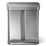 Simplehuman Pedálový odpadkový koš na tříděný odpad 58 l (34/24), kartáčovaná ocel