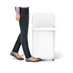 Simplehuman Pedálový odpadkový koš Simplehuman 45 l, bílá ocel, kapsa na sáčky