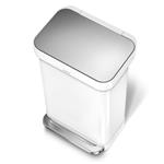Simplehuman Simplehuman pedálový odpadkový kôš 45 l, biela oceľ, vrecko na tašku