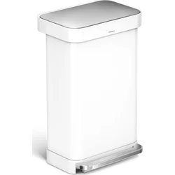Simplehuman Simplehuman pedálový odpadkový kôš 45 l, biela oceľ, vrecko na tašku