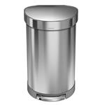 Simplehuman Simplehuman Pedálový odpadkový koš 45 l, půlkulatý, matná ocel